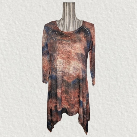 Indigo Soul Metallic Tunic Top - Picture 1 of 11